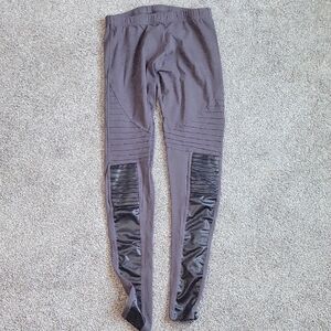 Gray Cotton Blend Leggings